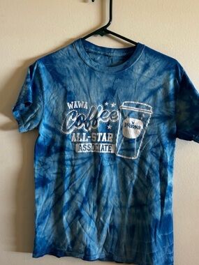 Wawa Coffee All-Star Associate Tie-Dye Short Sleeve Tee - Blue